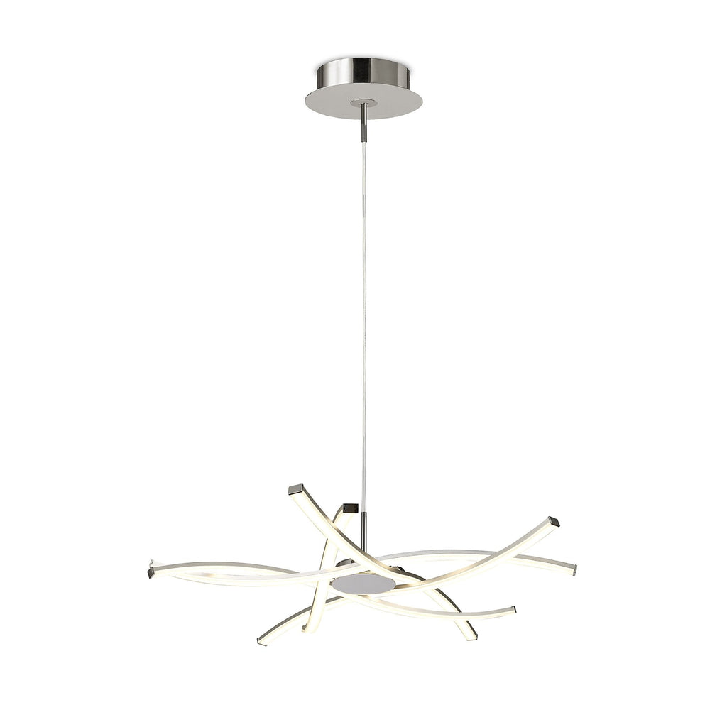M5912 Aire LED Pendant 69cm Round 42W Dimmable Silver/Frosted Acrylic/Polished Chrome