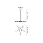 M5912 Aire LED Pendant 69cm Round 42W Dimmable Silver/Frosted Acrylic/Polished Chrome