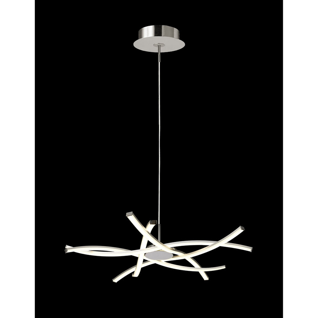 M5912 Aire LED Pendant 69cm Round 42W Dimmable Silver/Frosted Acrylic/Polished Chrome