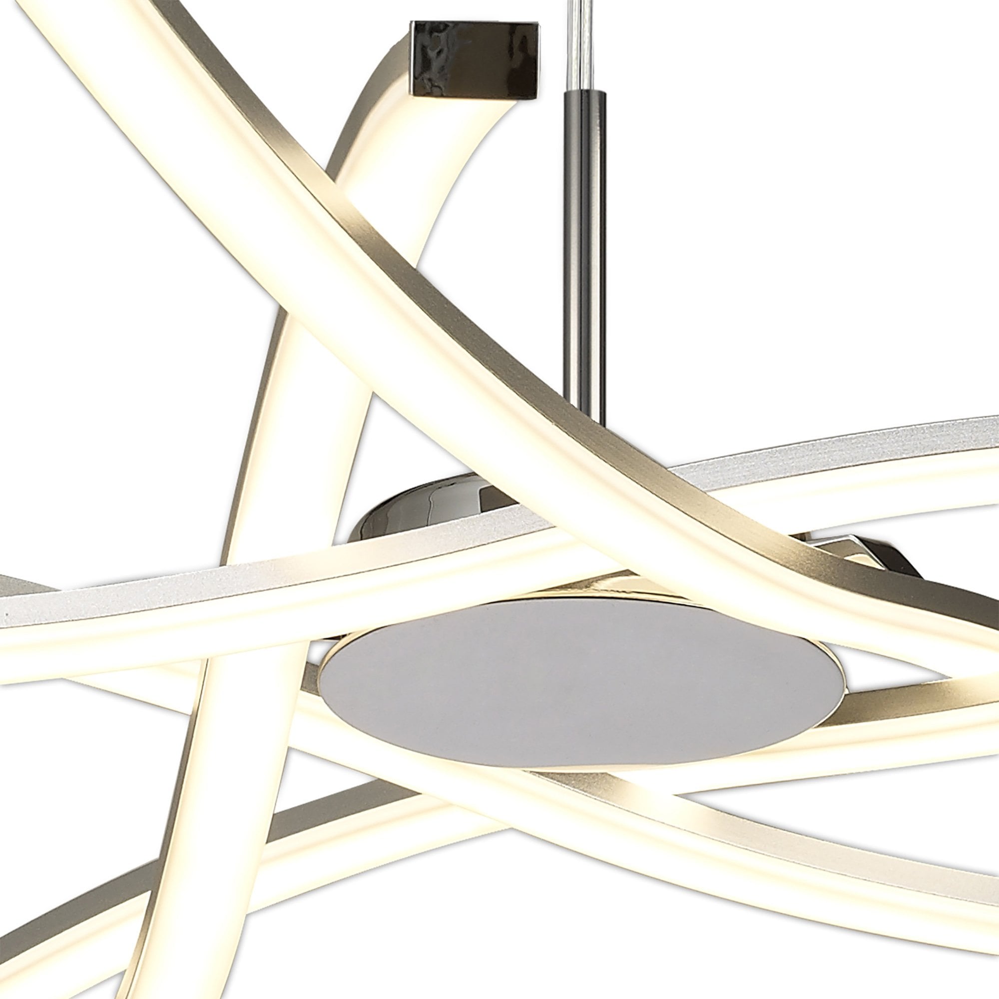 M5912 Aire LED Pendant 69cm Round 42W Dimmable Silver/Frosted Acrylic/Polished Chrome