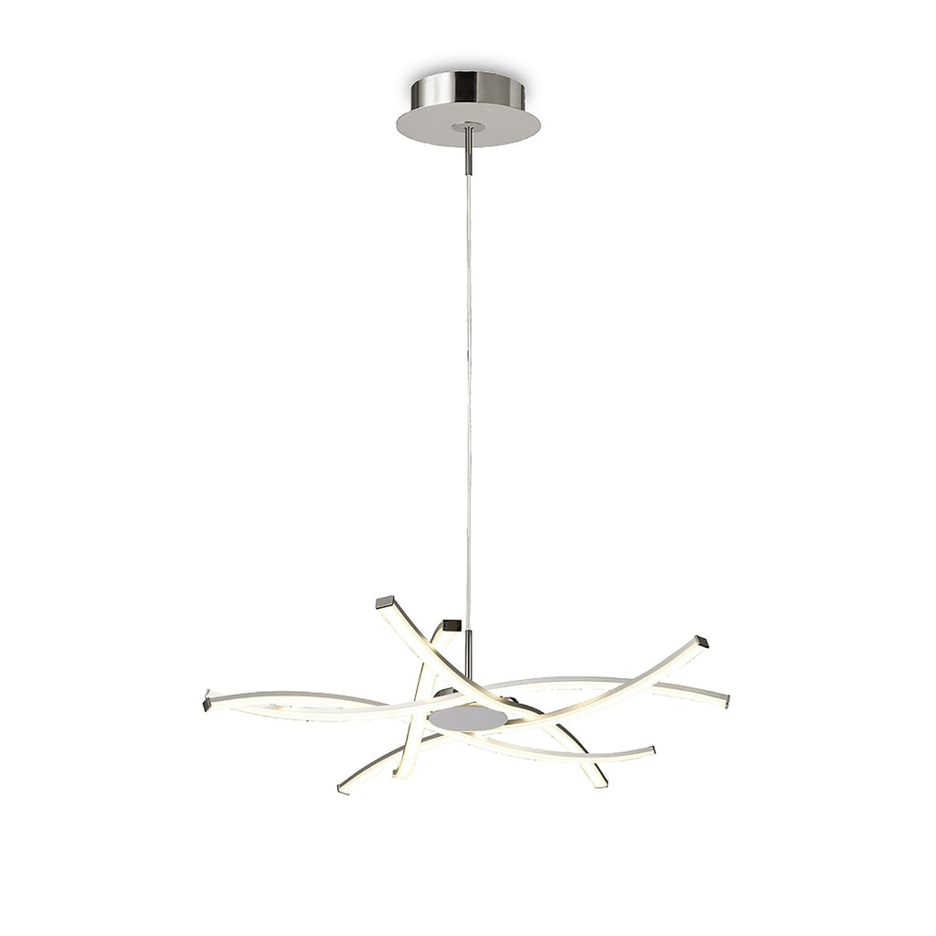 M5914 Aire LED Pendant 69cm Round 42W Silver/Frosted Acrylic/Polished Chrome