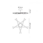 M5917 Aire LED Ceiling 70.5cm Round 42W Dimmable Silver/Frosted Acrylic/Polished Chrome