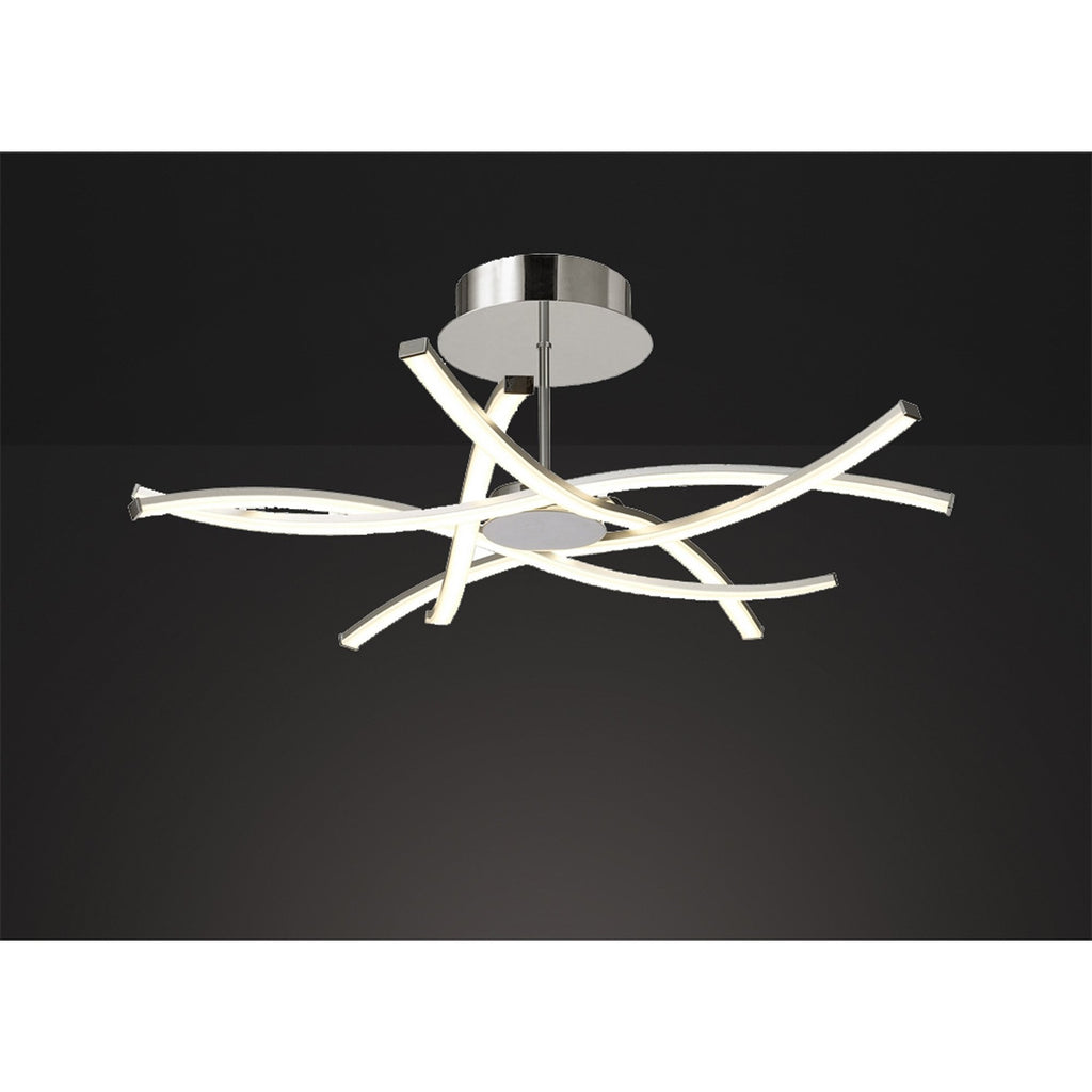 M5917 Aire LED Ceiling 70.5cm Round 42W Dimmable Silver/Frosted Acrylic/Polished Chrome
