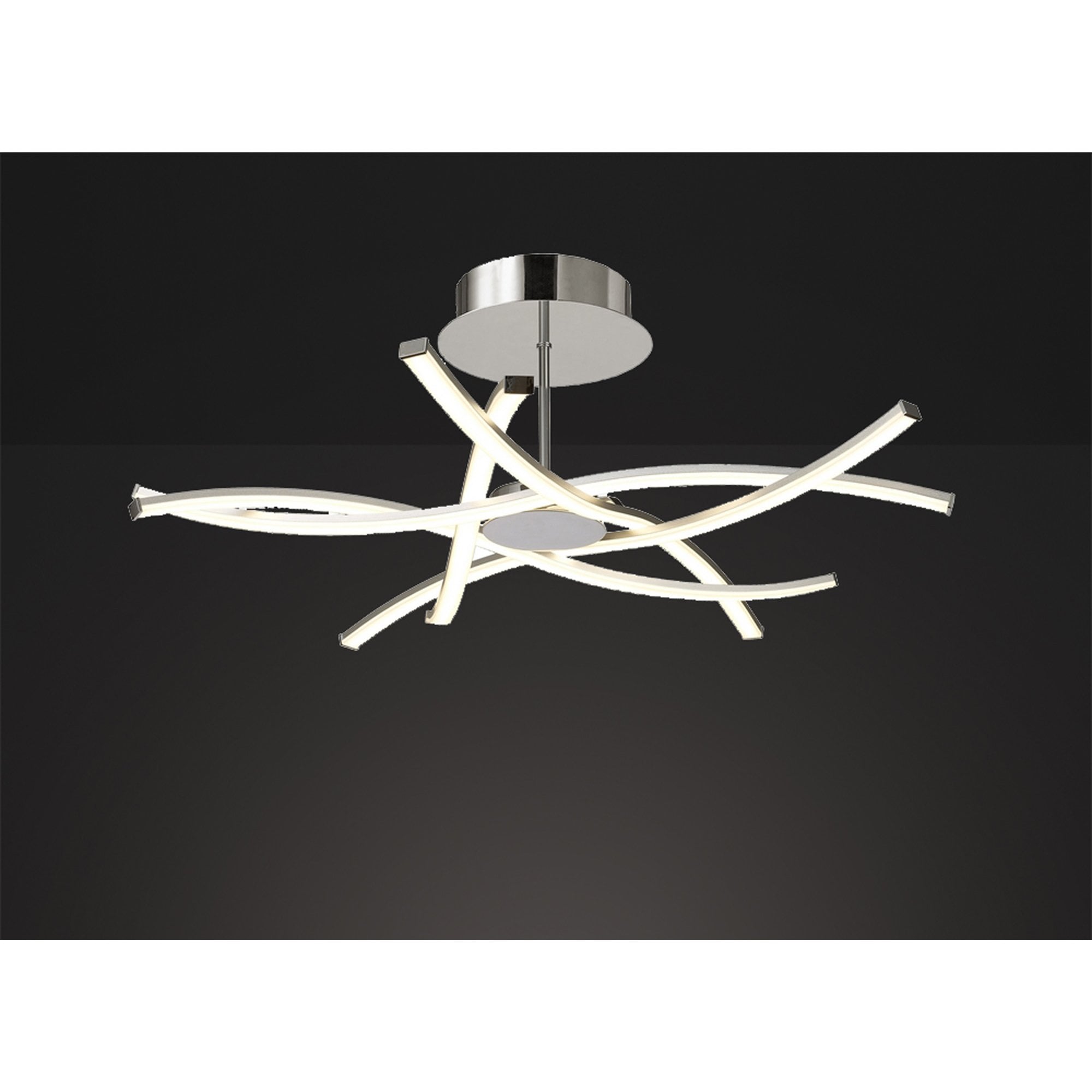 M5917 Aire LED Ceiling 70.5cm Round 42W Dimmable Silver/Frosted Acrylic/Polished Chrome