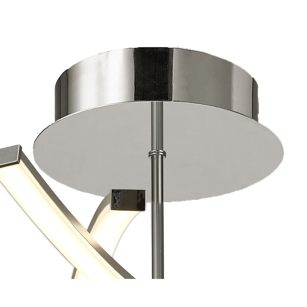 M5917 Aire LED Ceiling 70.5cm Round 42W Dimmable Silver/Frosted Acrylic/Polished Chrome