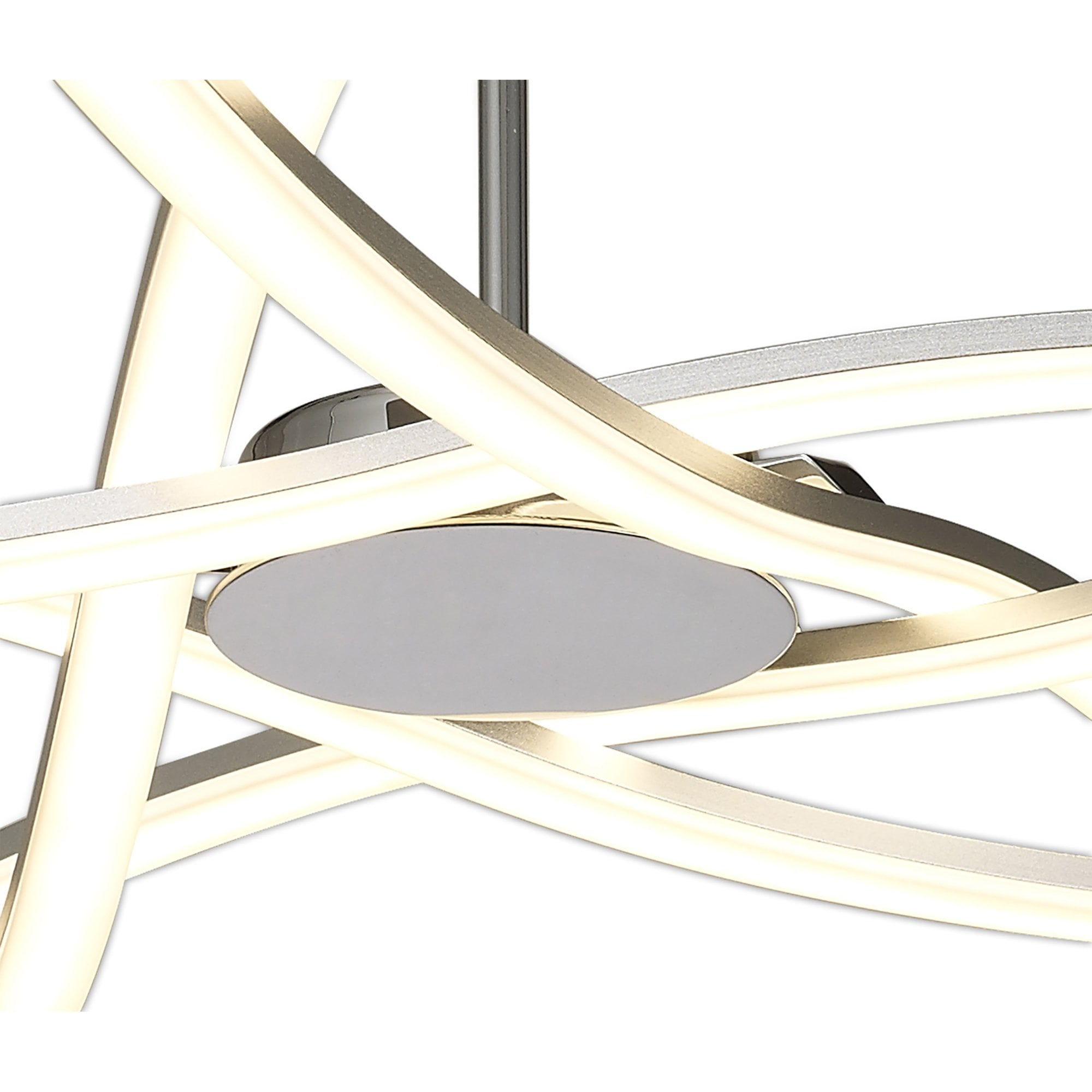 M5917 Aire LED Ceiling 70.5cm Round 42W Dimmable Silver/Frosted Acrylic/Polished Chrome