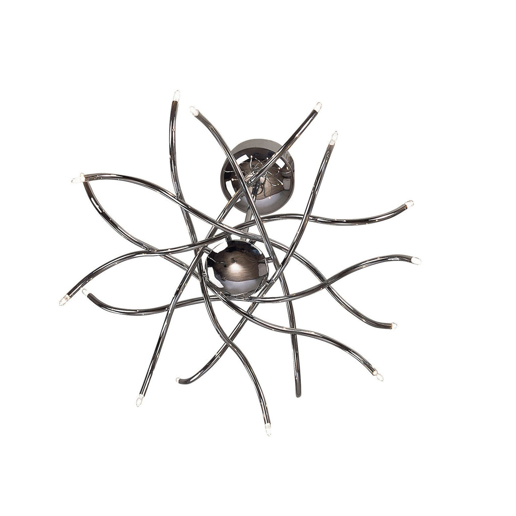 M0002 Aire Telescopic Pendant 16 Light G4 Waved Arms Polished Chrome