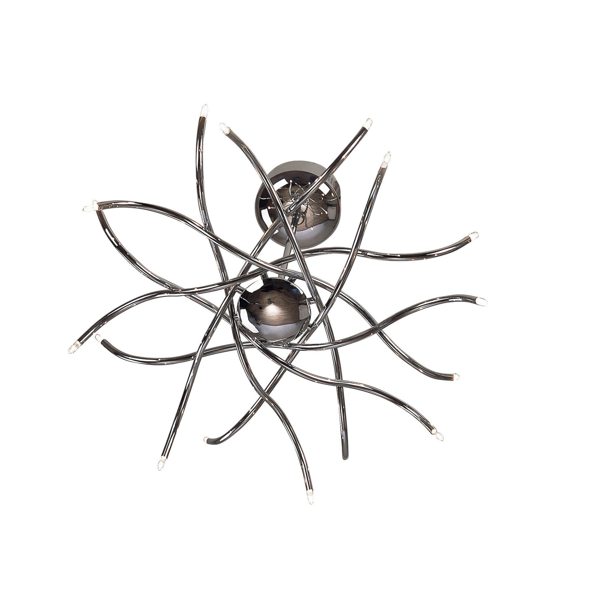 M0002 Aire Telescopic Pendant 16 Light G4 Waved Arms Polished Chrome