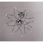 M0002 Aire Telescopic Pendant 16 Light G4 Waved Arms Polished Chrome
