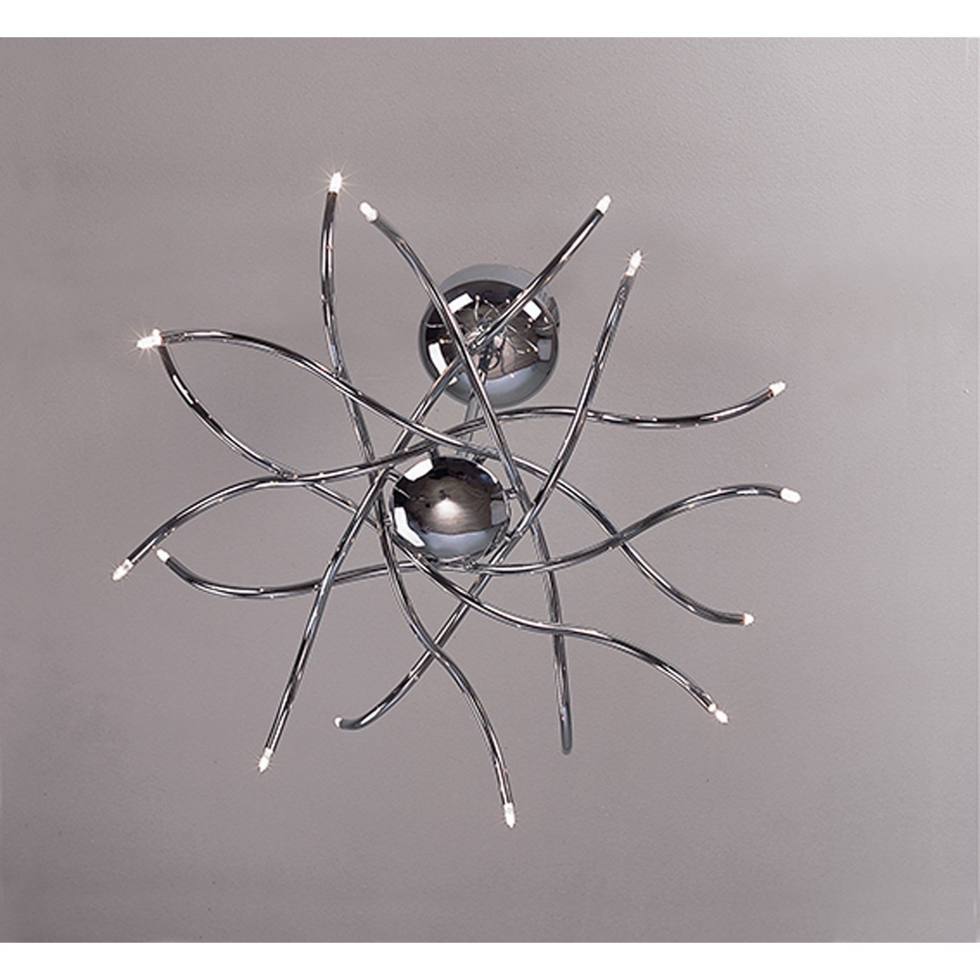 M0002 Aire Telescopic Pendant 16 Light G4 Waved Arms Polished Chrome