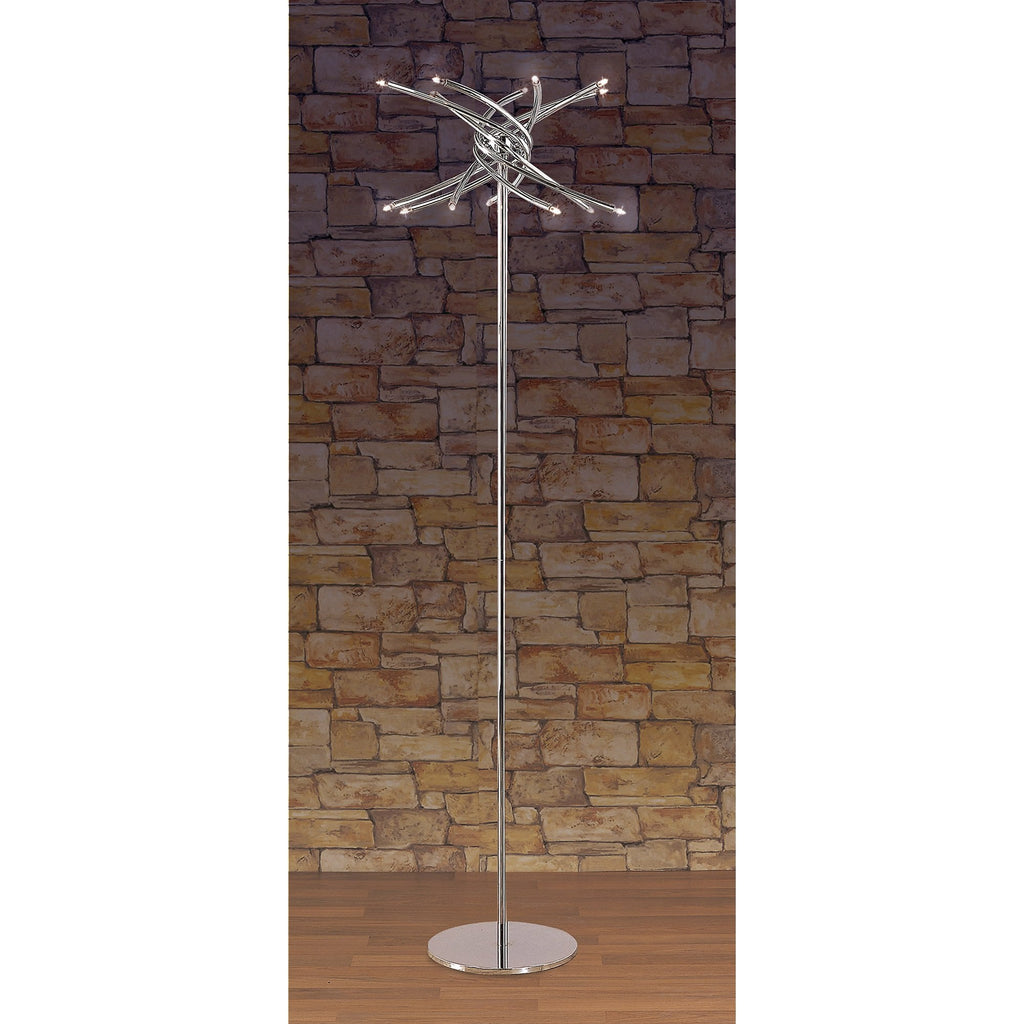 M0002 Aire Telescopic Pendant 16 Light G4 Waved Arms Polished Chrome
