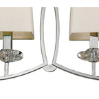 M0781/CS Akira Linear Pendant 2 Arm 6 Light E14 Polished Chrome Cream Shades