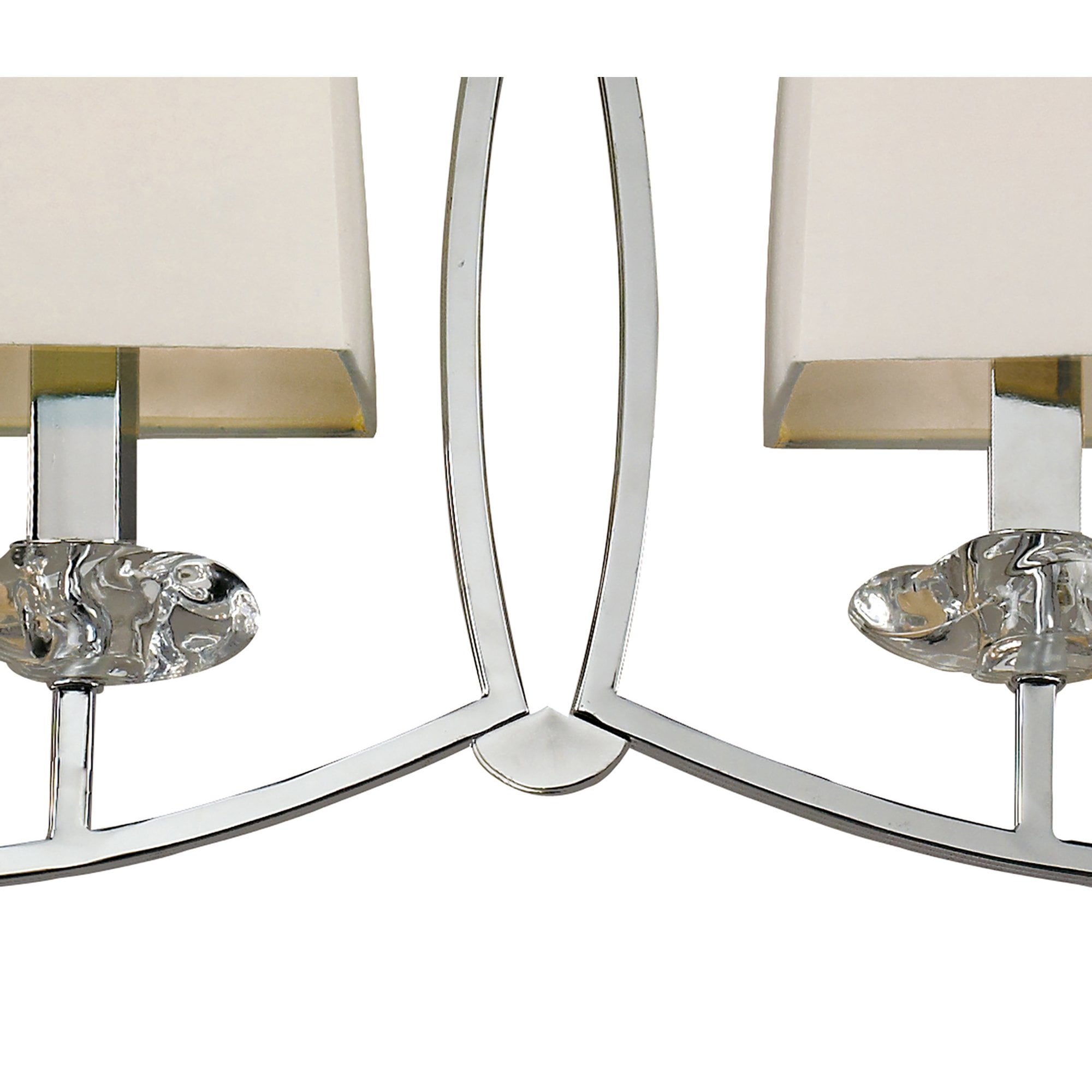 M0781/CS Akira Linear Pendant 2 Arm 6 Light E14 Polished Chrome Cream Shades