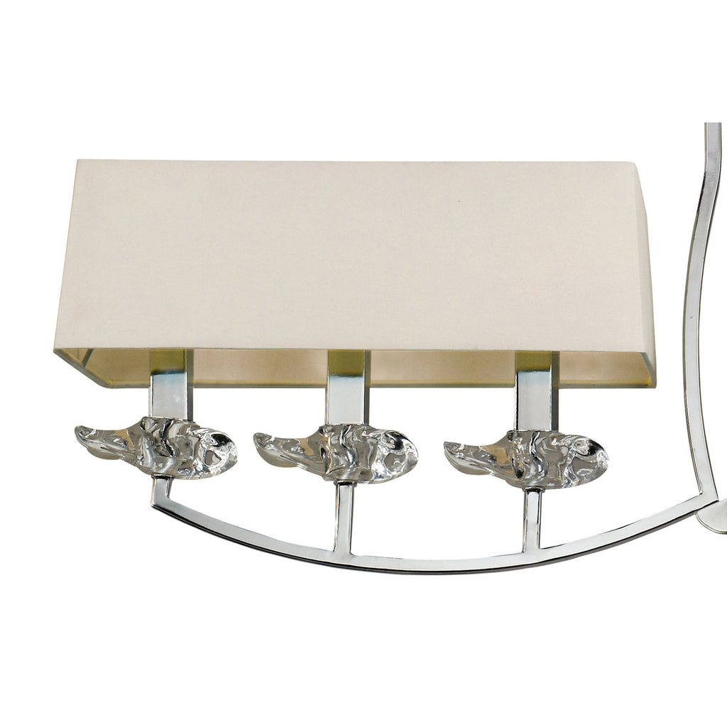 M0781/CS Akira Linear Pendant 2 Arm 6 Light E14 Polished Chrome Cream Shades