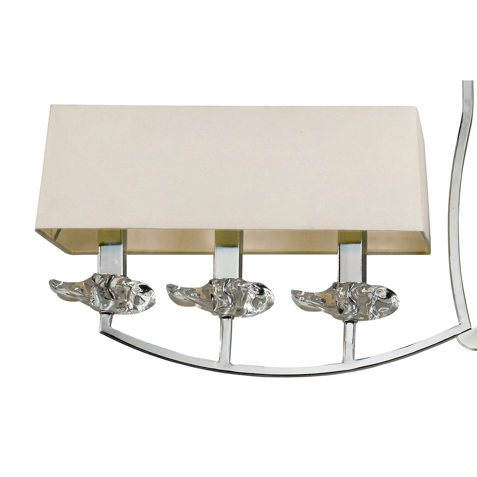 M0781/CS Akira Linear Pendant 2 Arm 6 Light E14 Polished Chrome Cream Shades