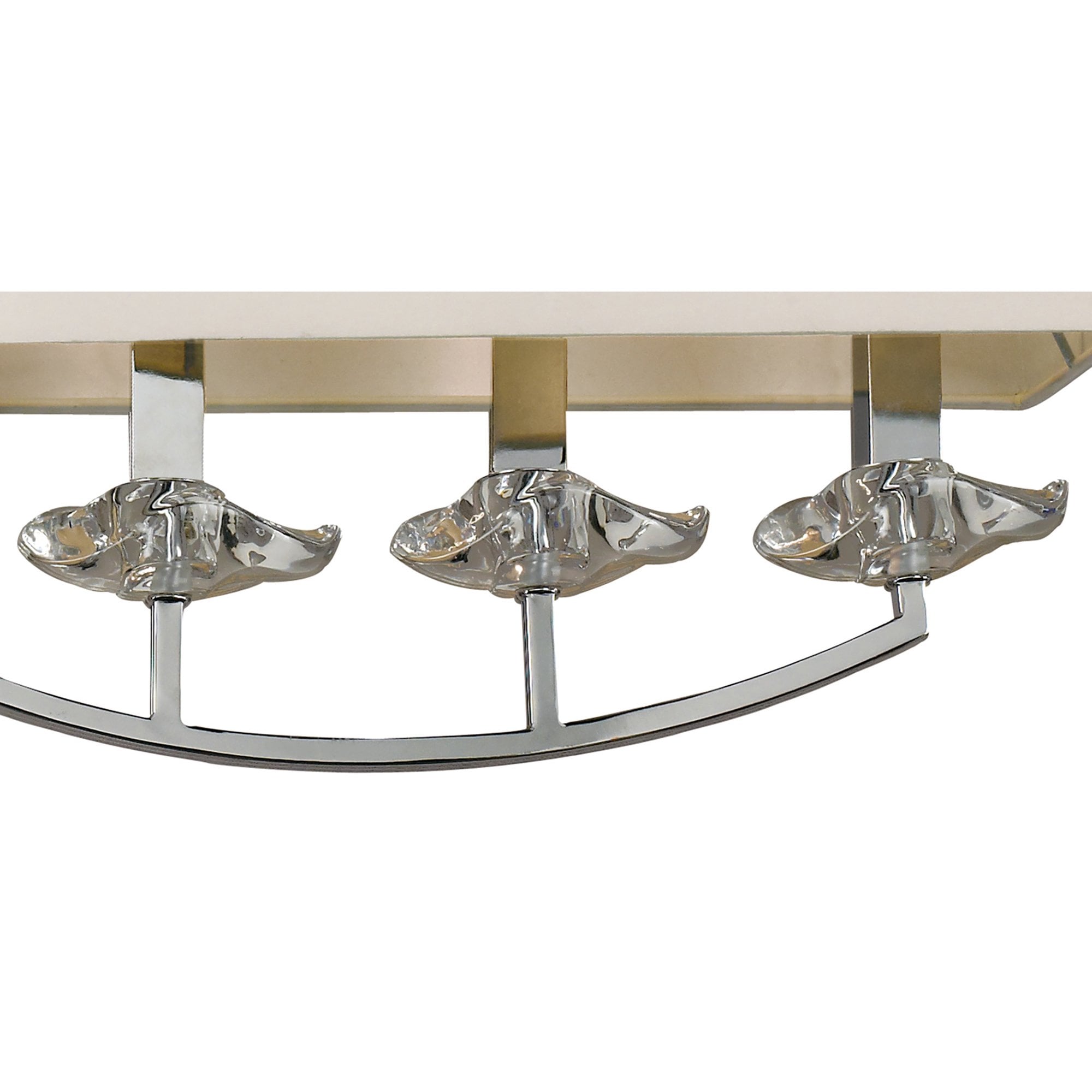 M0781/CS Akira Linear Pendant 2 Arm 6 Light E14 Polished Chrome Cream Shades