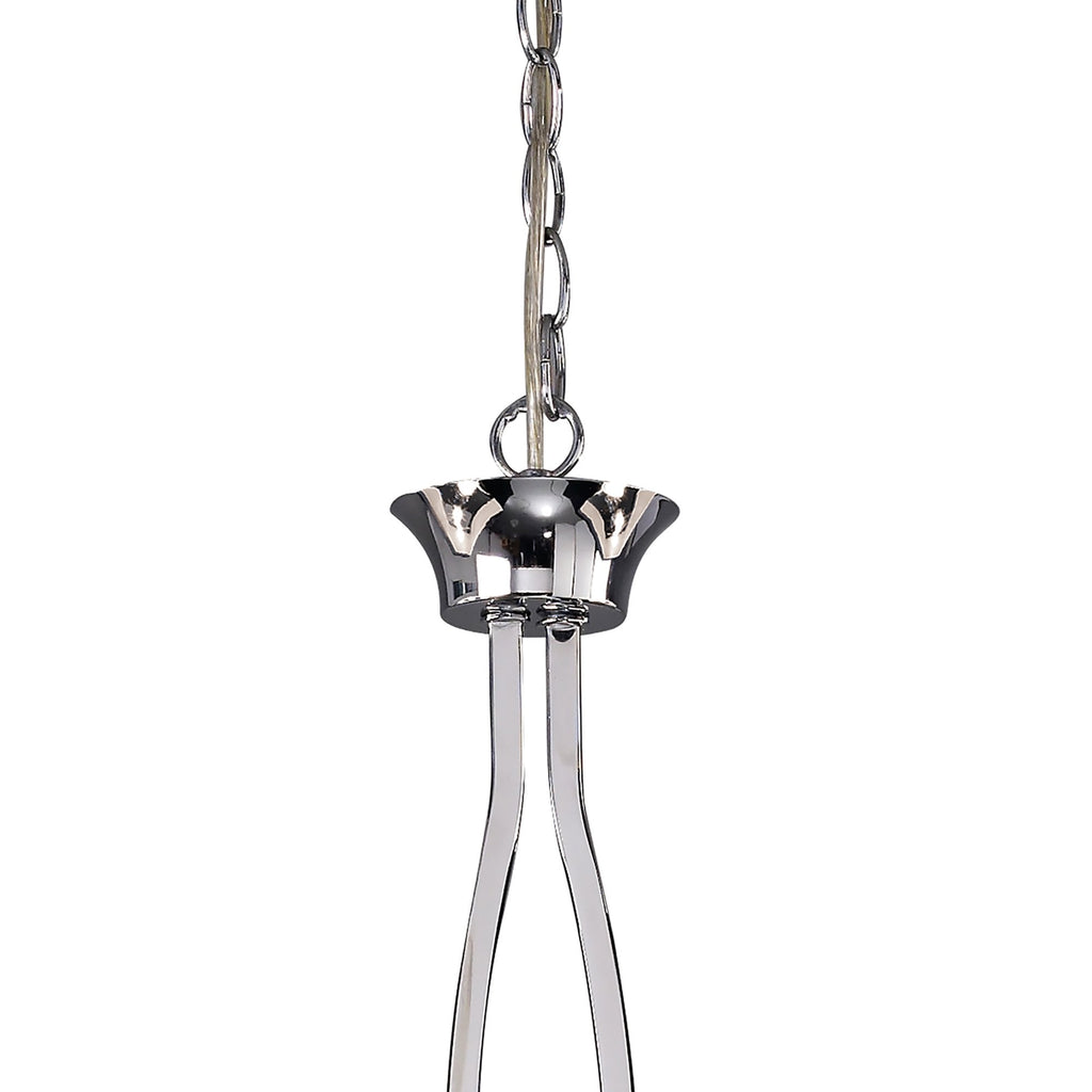 M0781 Akira Linear Pendant 2 Arm 6 Light E14 Polished Chrome Black Shades