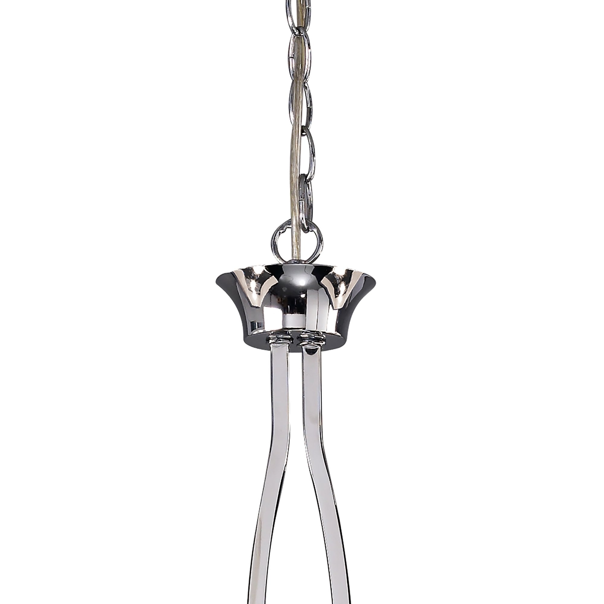 M0781 Akira Linear Pendant 2 Arm 6 Light E14 Polished Chrome Black Shades