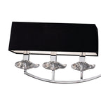 M0781 Akira Linear Pendant 2 Arm 6 Light E14 Polished Chrome Black Shades
