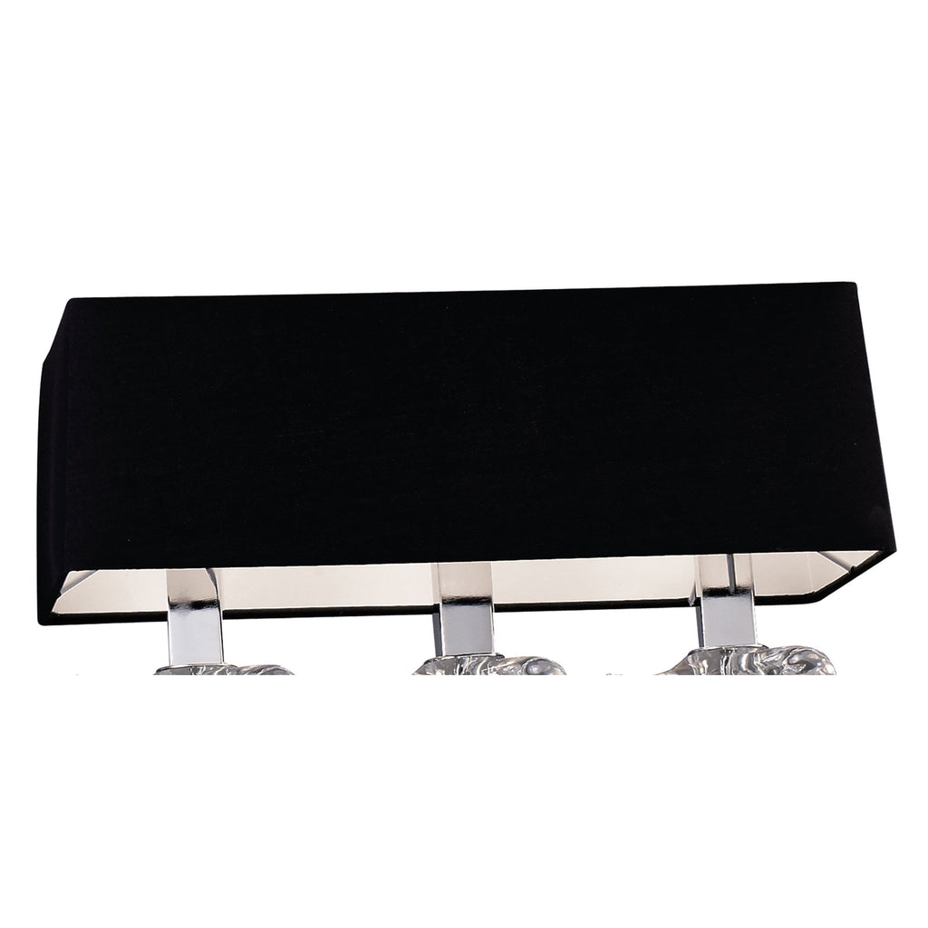 M0781 Akira Linear Pendant 2 Arm 6 Light E14 Polished Chrome Black Shades