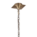 M0781AB Akira Linear Pendant 2 Arm 6 Light E14 Antique Brass Cream Shades