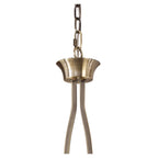 M0781AB Akira Linear Pendant 2 Arm 6 Light E14 Antique Brass Cream Shades