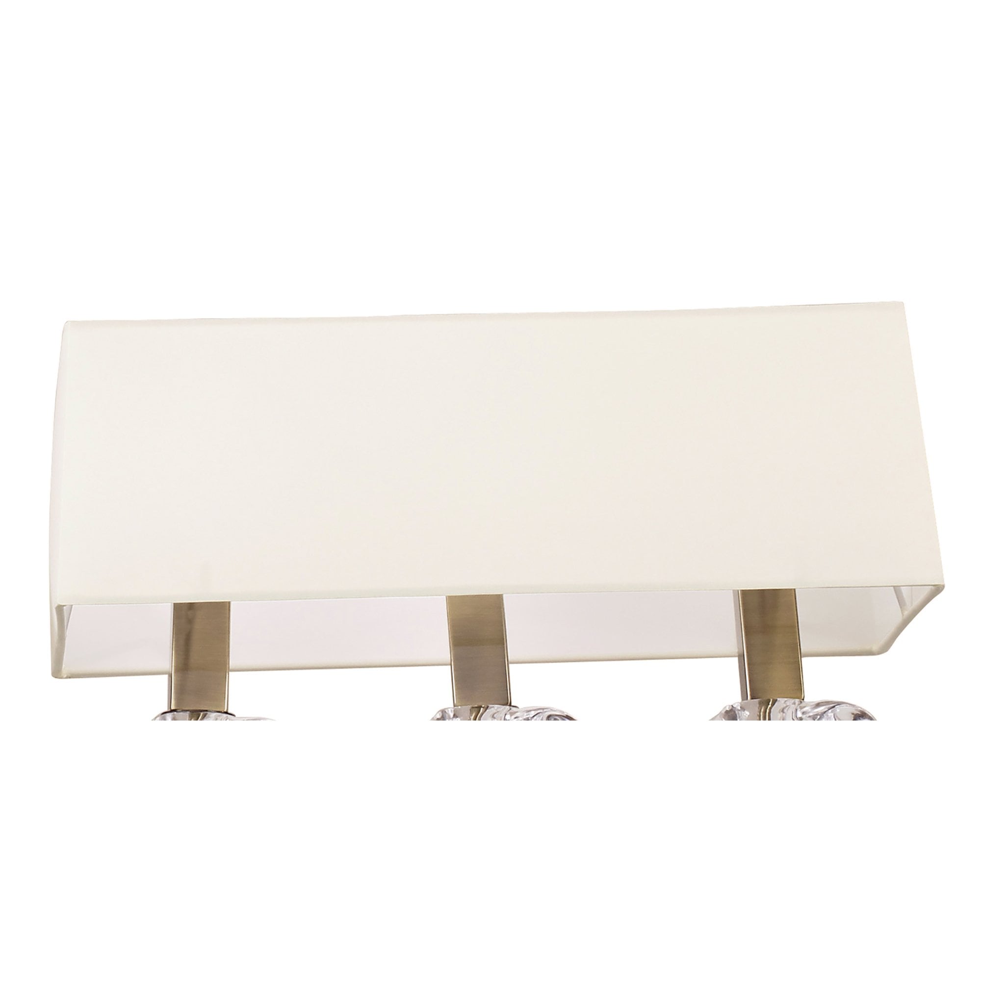 M0781AB Akira Linear Pendant 2 Arm 6 Light E14 Antique Brass Cream Shades