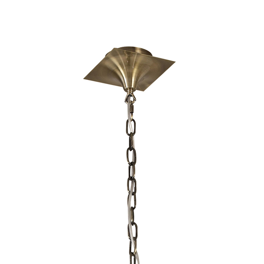 M0783AB/BS Akira Pendant 3 Light E14 Antique Brass Black Shades