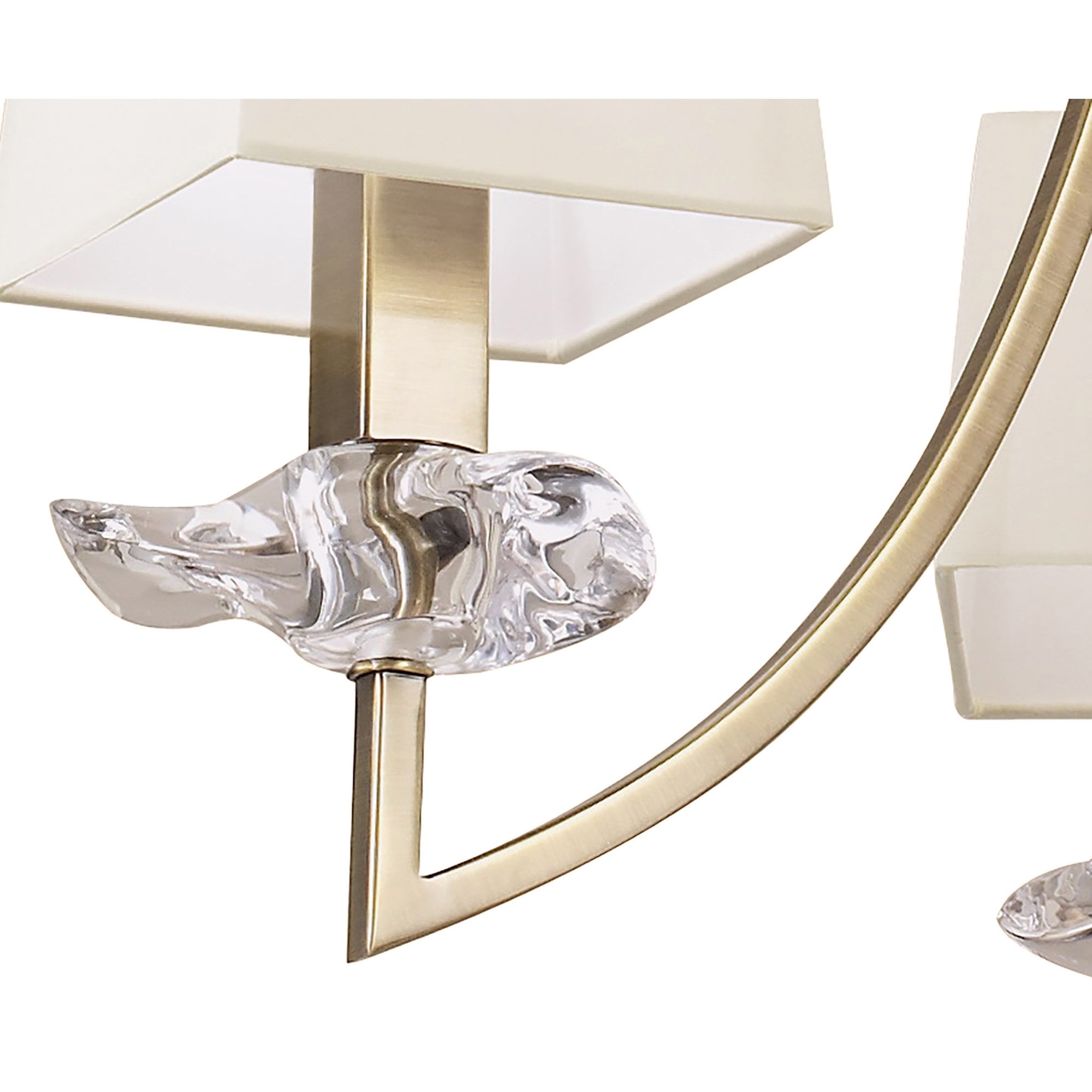 M0783AB Akira Pendant 3 Light E14 Antique Brass Cream Shades