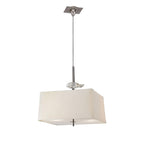 M0784/CS Akira Square Pendant 4 Light E27 Polished Chrome/Frosted Glass Cream Shade