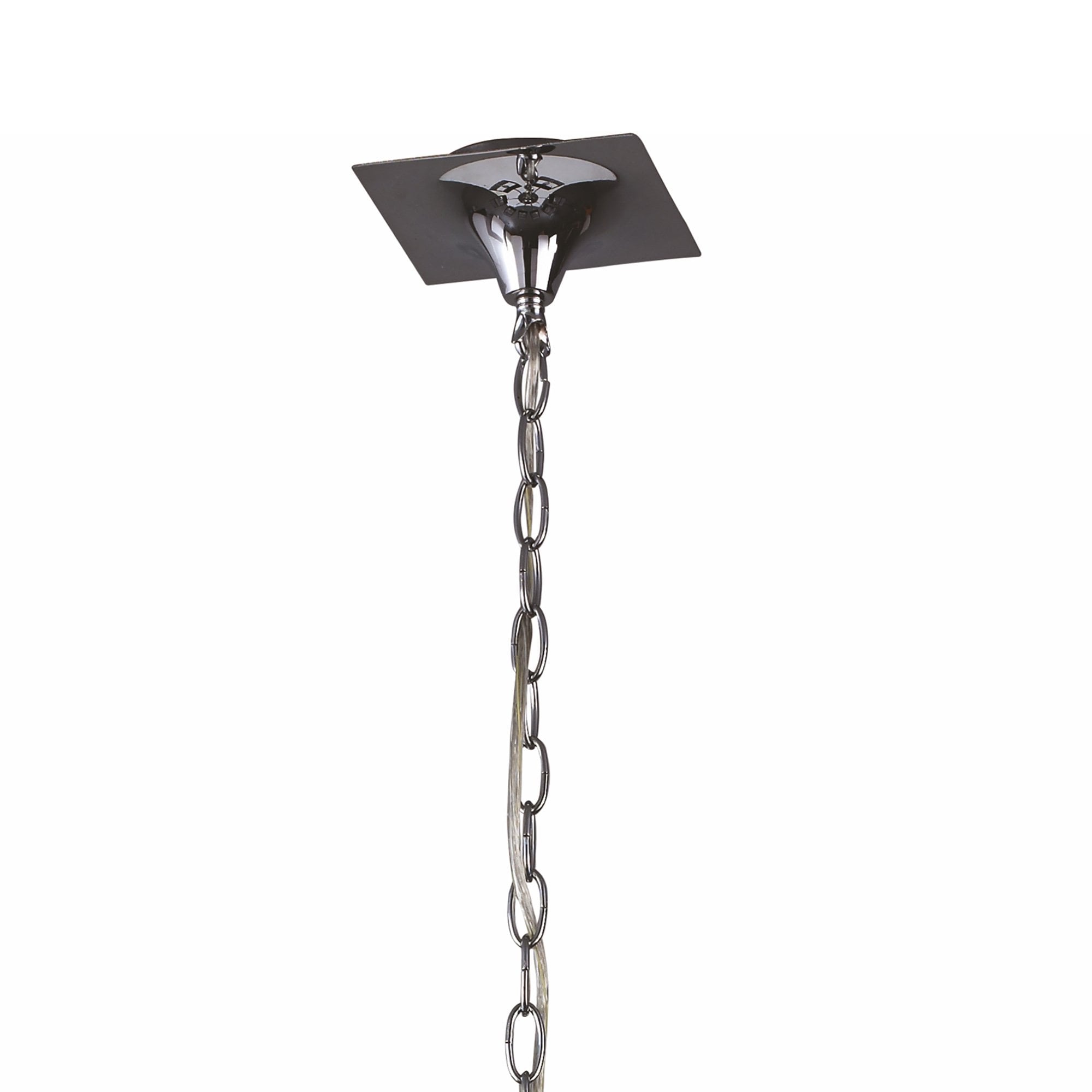 M0784/CS Akira Square Pendant 4 Light E27 Polished Chrome/Frosted Glass Cream Shade