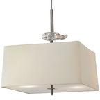 M0784/CS Akira Square Pendant 4 Light E27 Polished Chrome/Frosted Glass Cream Shade