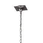 M0784 Akira Square Pendant 4 Light E27 Polished Chrome / Frosted Glass Black Shade