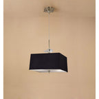 M0784AB/BS Akira Square Pendant 4 Light E27 Antique Brass/Frosted Glass Black Shade