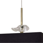 M0784AB/BS Akira Square Pendant 4 Light E27 Antique Brass/Frosted Glass Black Shade