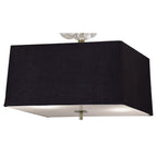 M0784AB/BS Akira Square Pendant 4 Light E27 Antique Brass/Frosted Glass Black Shade
