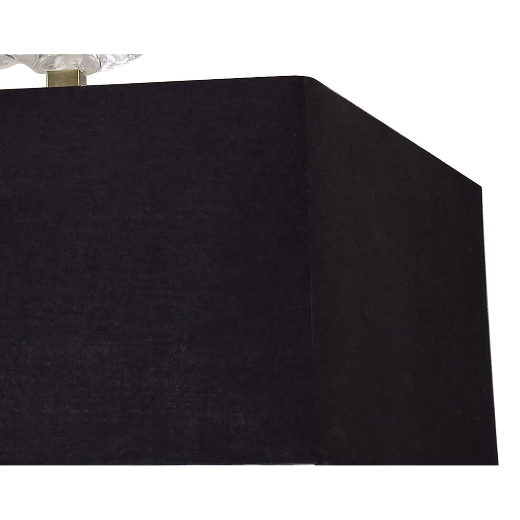 M0784AB/BS Akira Square Pendant 4 Light E27 Antique Brass/Frosted Glass Black Shade