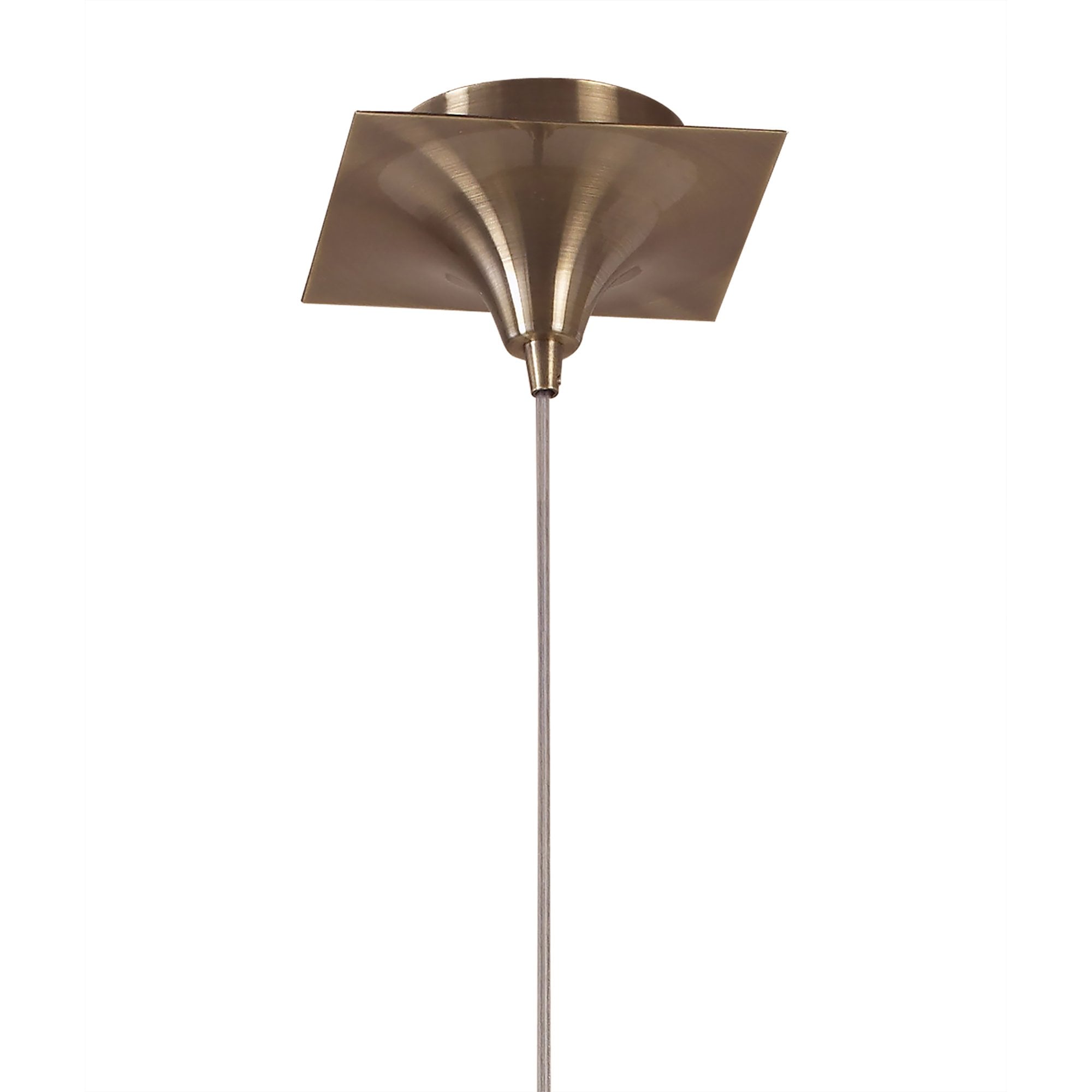 M0784AB Akira Square Pendant 4 Light E27 Antique Brass/Frosted Glass Cream Shade