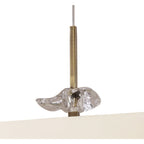 M0784AB Akira Square Pendant 4 Light E27 Antique Brass/Frosted Glass Cream Shade