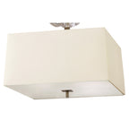 M0784AB Akira Square Pendant 4 Light E27 Antique Brass/Frosted Glass Cream Shade