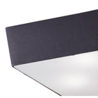 M0785 Akira Square Flush Ceiling 4 Light E27 Polished Chrome / Frosted Glass Black Shade