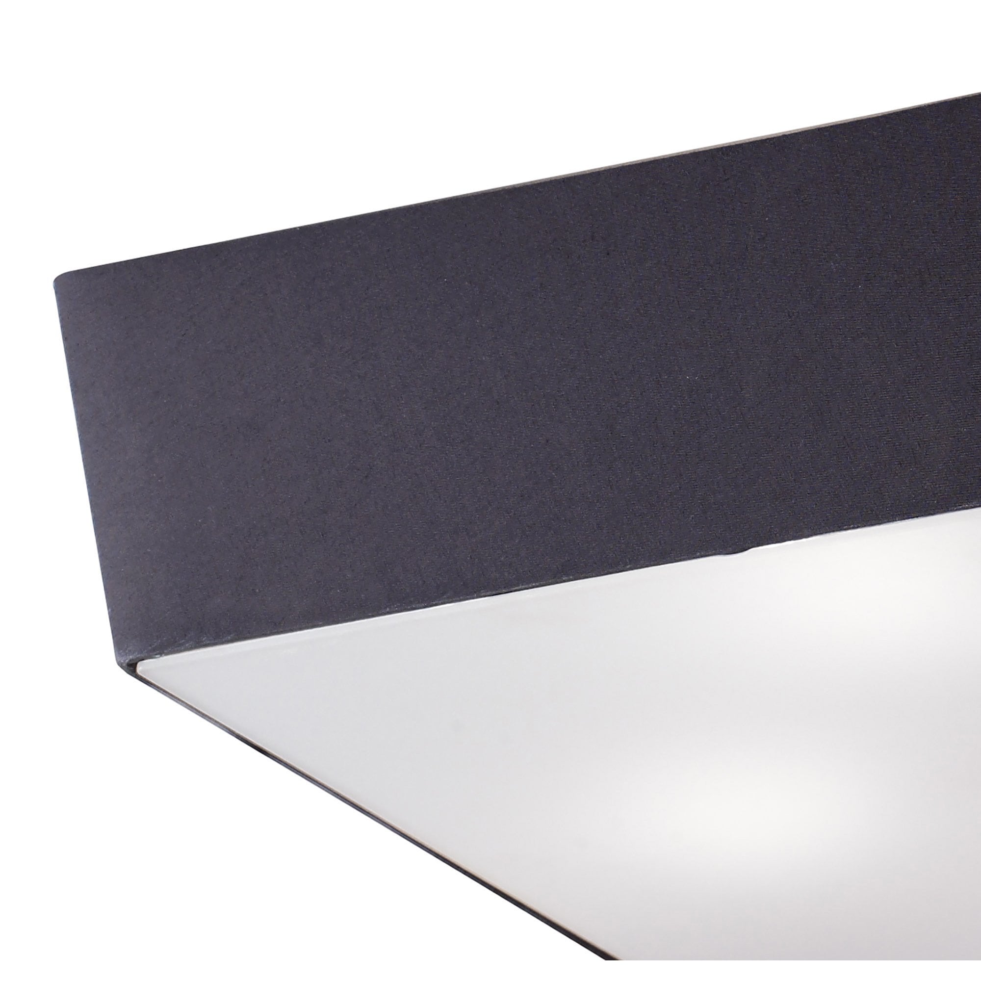 M0785 Akira Square Flush Ceiling 4 Light E27 Polished Chrome / Frosted Glass Black Shade