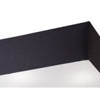 M0785 Akira Square Flush Ceiling 4 Light E27 Polished Chrome / Frosted Glass Black Shade