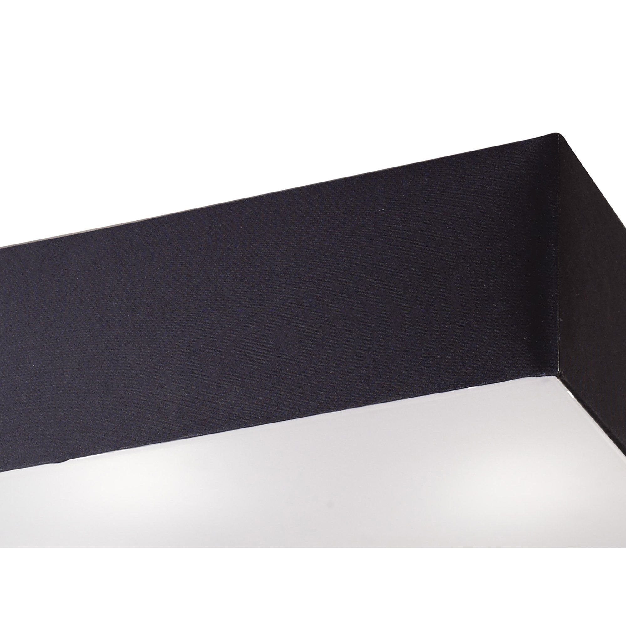 M0785 Akira Square Flush Ceiling 4 Light E27 Polished Chrome / Frosted Glass Black Shade