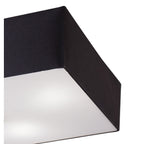 M0785 Akira Square Flush Ceiling 4 Light E27 Polished Chrome / Frosted Glass Black Shade