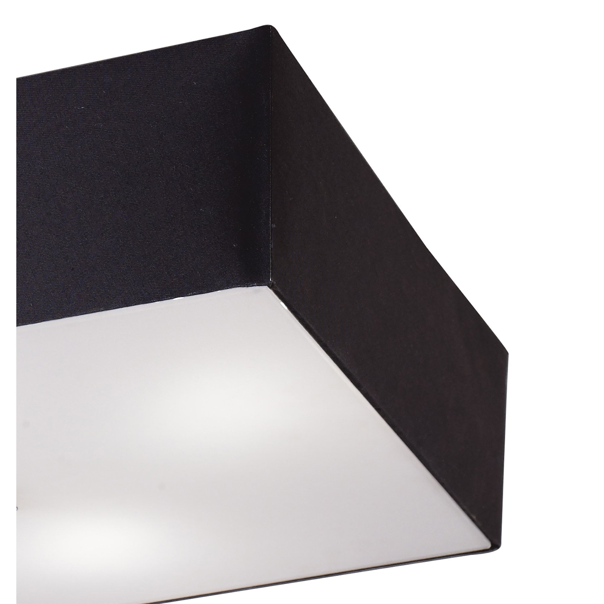 M0785 Akira Square Flush Ceiling 4 Light E27 Polished Chrome / Frosted Glass Black Shade