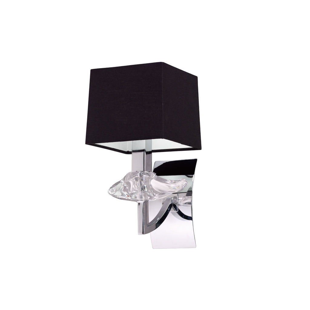 M0786/S Akira Wall Lamp Switched 1 Light E14 Polished Chrome Black Shade