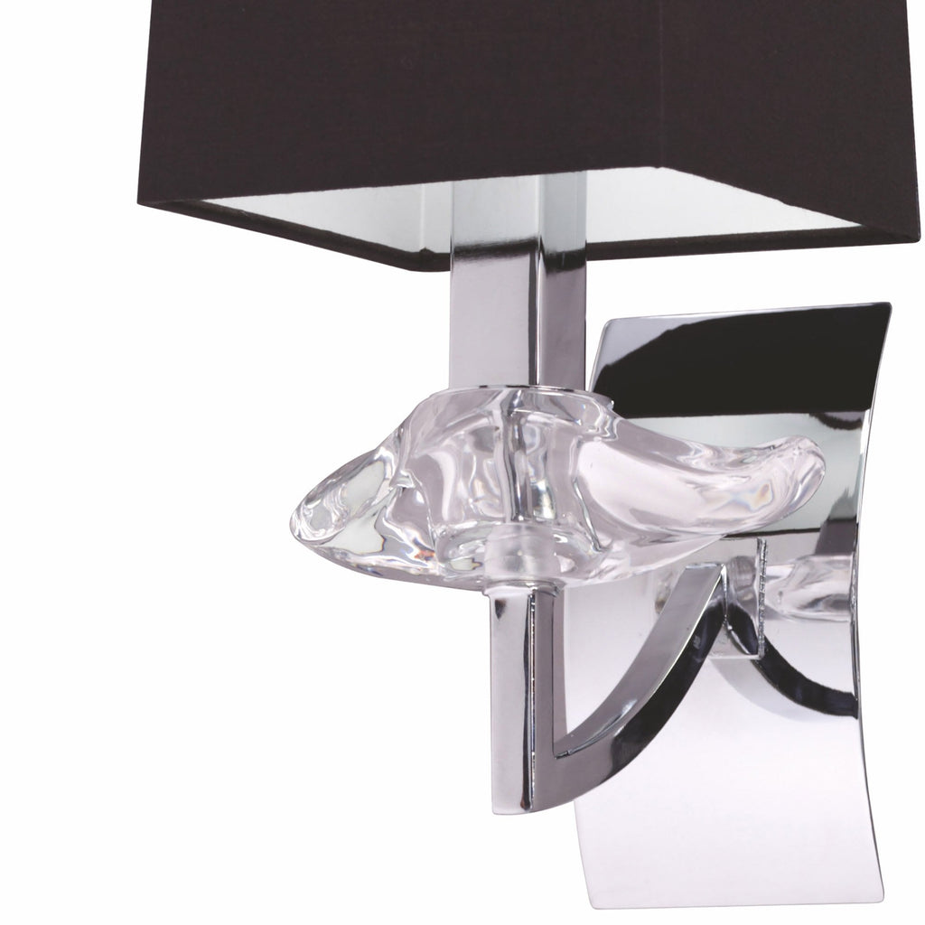 M0786/S Akira Wall Lamp Switched 1 Light E14 Polished Chrome Black Shade