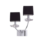 M0787/S Akira Wall Lamp Switched 2 Light E14 Polished Chrome Black Shades