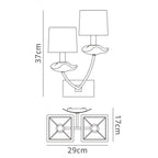 M0787/S Akira Wall Lamp Switched 2 Light E14 Polished Chrome Black Shades